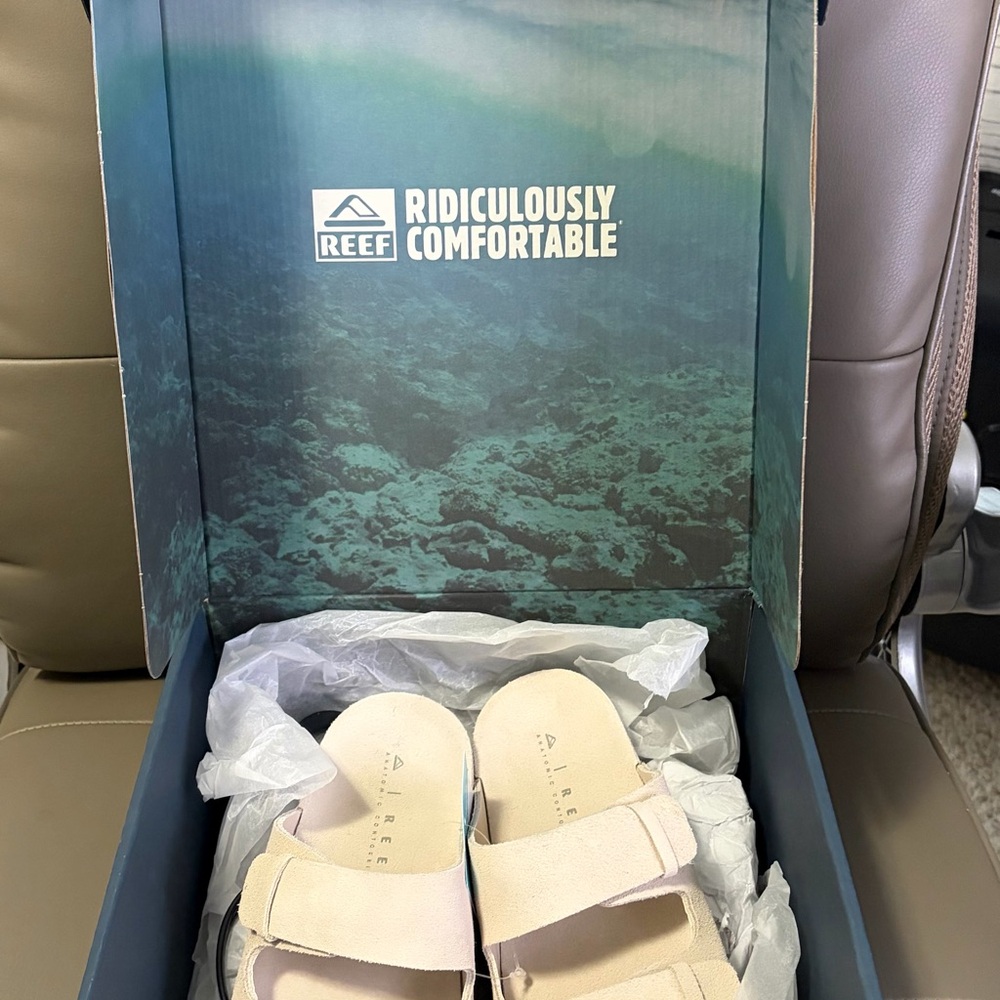 BNWB WOMEN'S REEF OJAI TWO BAR COMFORT SANDALS SLIDES VINTAGE US 6-UK 4-EUR 36 - Picture 13 of 13